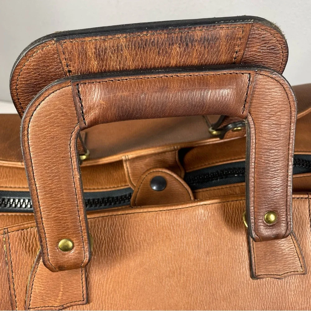 Glaser Designs 19” Leather Litigation Day Bag Satchel Briefcase Travel SF USA